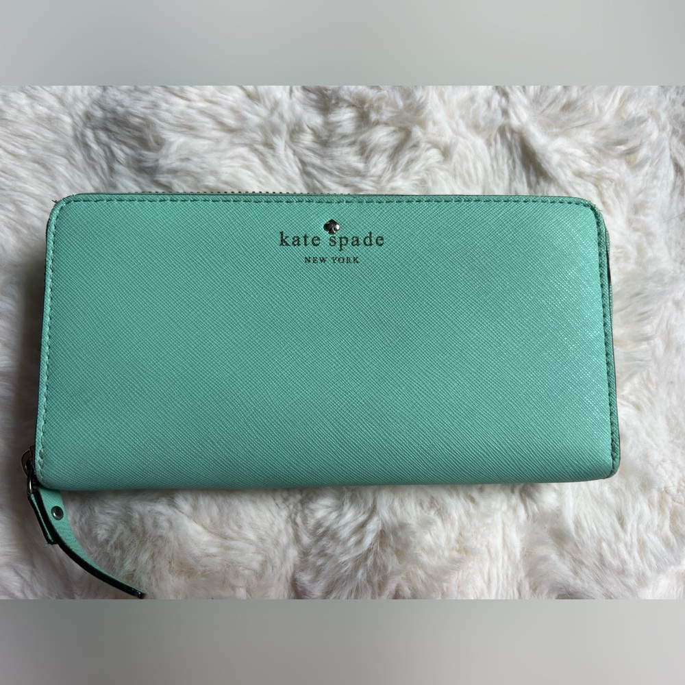 Kate Spade Mint Green Zip Around Wallet